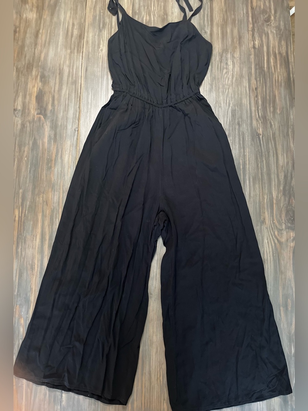GAP Black Wide-Leg Spaghetti Strap Jumpsuit